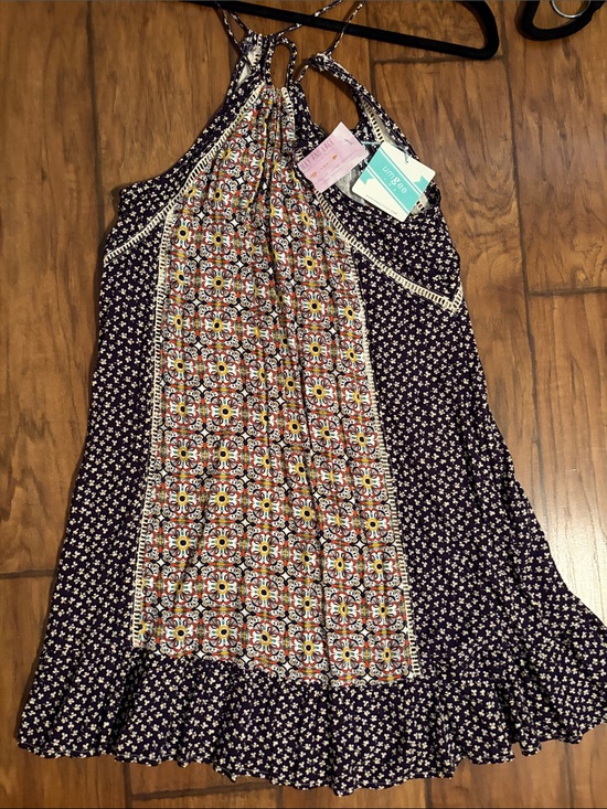 Umgee Dresses & Skirts - Umgee Multicolor Floral Mosaic Dress - Navy Base